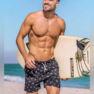 Bermies Watermelon 4" Inseam Swim Trunks size S